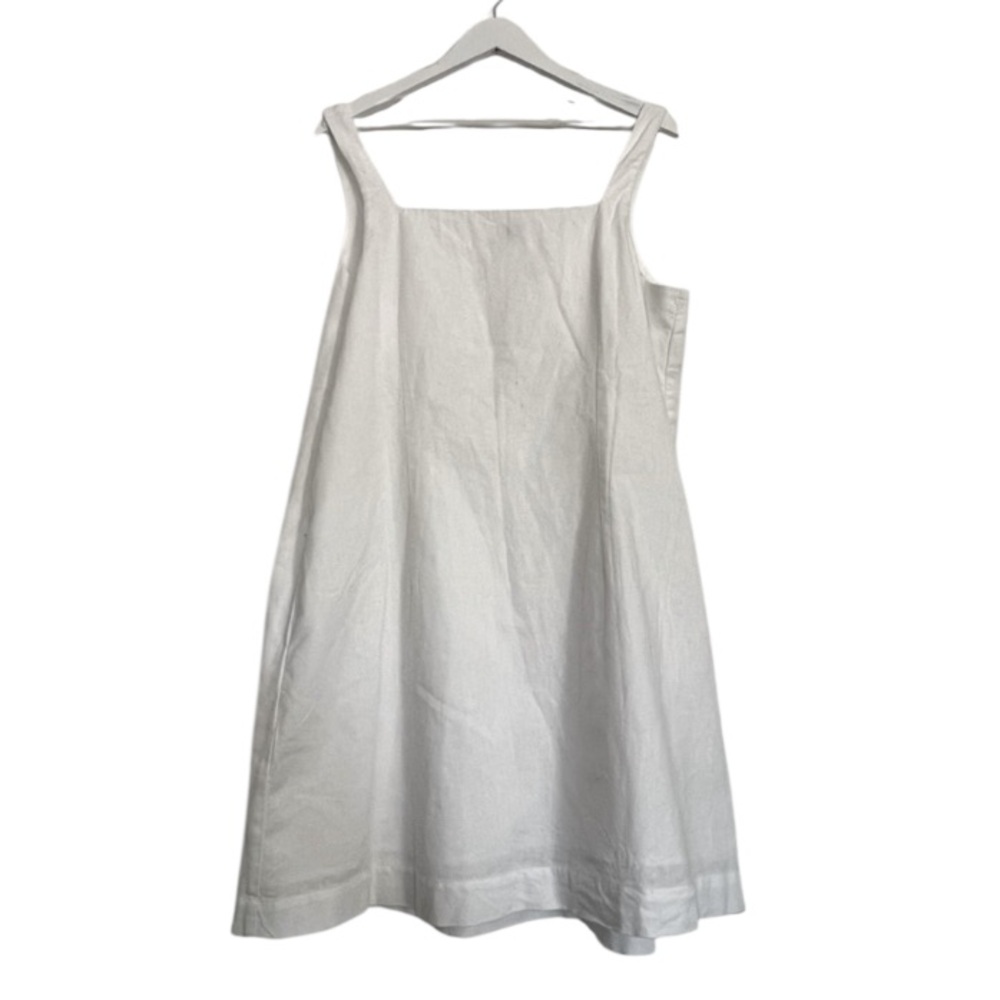 a new day Linen/Cotton White Shift Tank Mini Dress 100% Cotton Lined XL SOOL - Picture 4 of 9